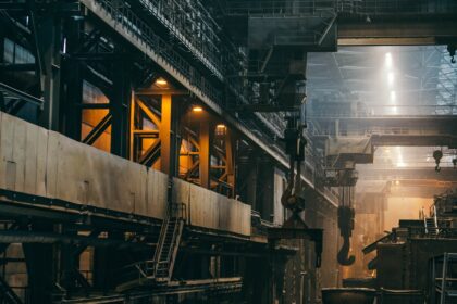Heavy industrial manufacturing facility and machinery