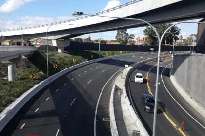 Australian motorway traffic representing Western Sydney road infrastructure investment