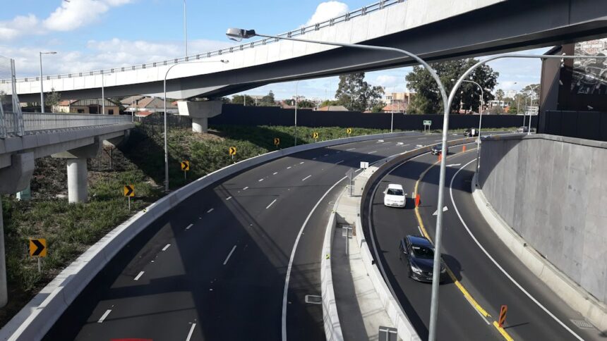 Australian motorway traffic representing Western Sydney road infrastructure investment