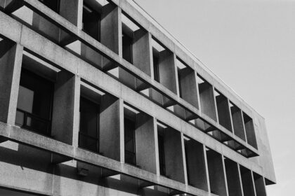 Modern building facade and construction materials