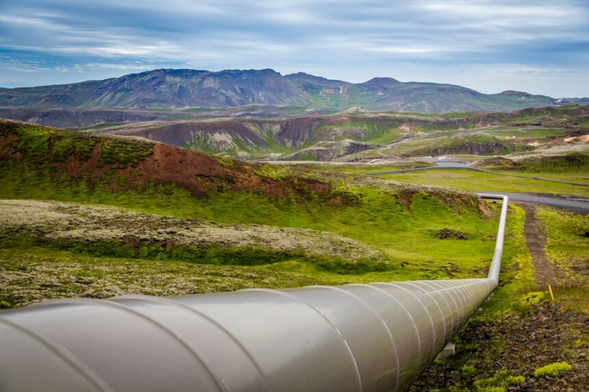 Industrial gas pipeline in a landscape; illustrative image, not a named Australian pipeline or facility.