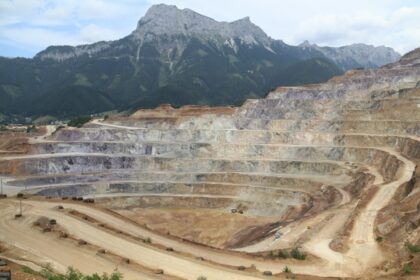 Open-cut iron ore mine; illustrative image, not a Rio Tinto Australian operation.