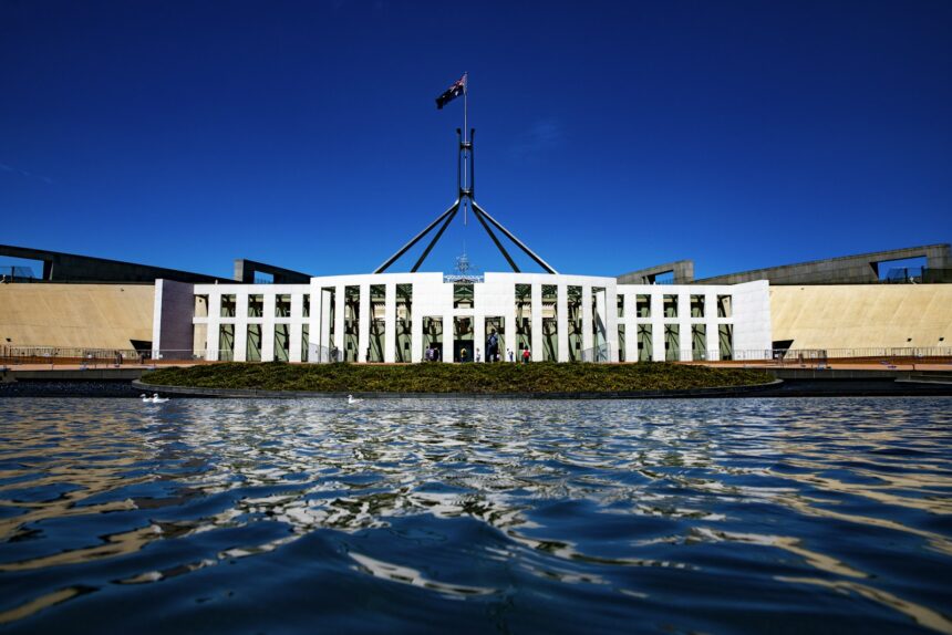 Australian Parliament House in Canberra, illustrating Commonwealth procurement policy.
