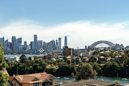 Sydney skyline, used as an illustrative image for Australian housing development; not a project featured in the article.